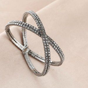 Simple Cross Open Bracelet Geometric Double Layer Bracelet